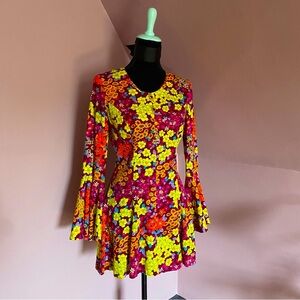 Vintage 1970’s Floral Hippie Dress - Bell Sleeves